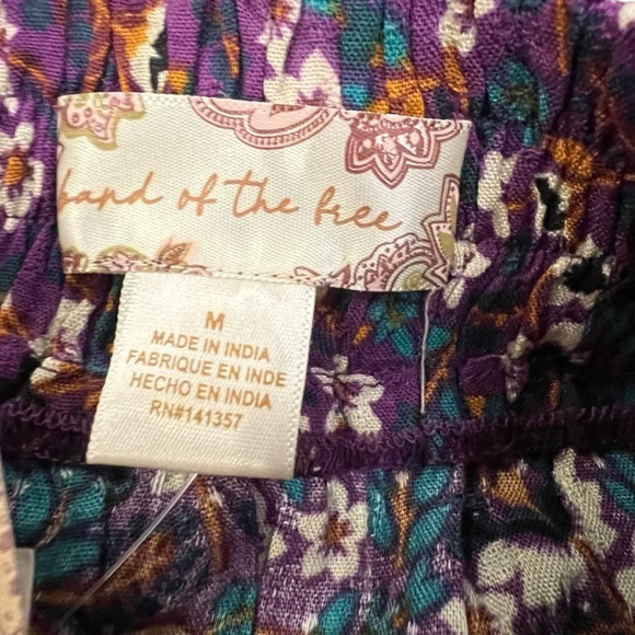 Band of the Free People Linaelle‎ Purple Floral Faux Wrap Skirt Midi NWT $89 MED - Picture 13 of 16